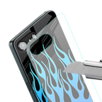 y2k blue flames back phone cover | glass case for iphone 16e