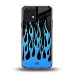 y2k blue flames back phone cover | glass case for nothing phone 1