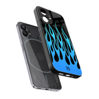 y2k blue flames back phone cover | glass case for nothing phone 1