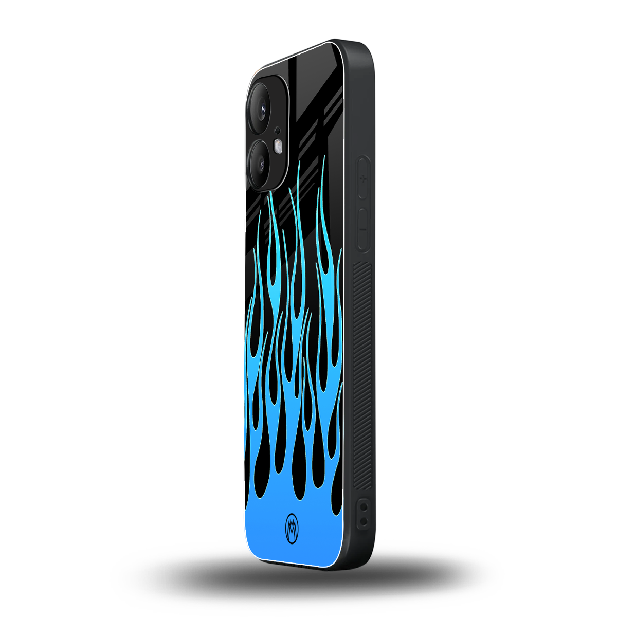 y2k blue flames back phone cover | glass case for nothing phone 2