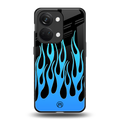y2k blue flames back phone cover | glass case for oneplus nord 3