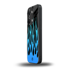 y2k blue flames back phone cover | glass case for oneplus nord 3