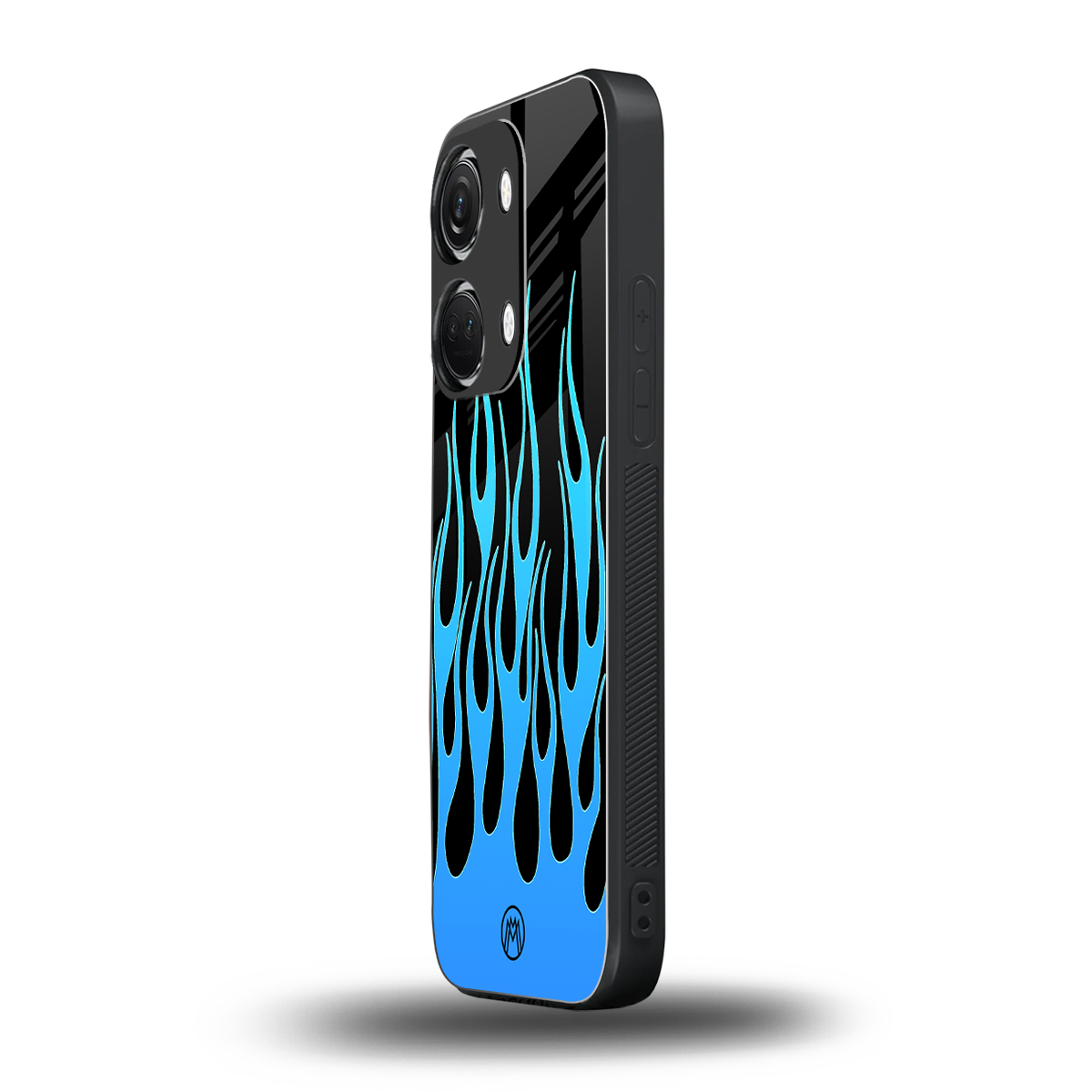 y2k blue flames back phone cover | glass case for oneplus nord 3