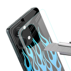 y2k blue flames back phone cover | glass case for oneplus nord 3