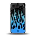 y2k blue flames back phone cover | glass case for oneplus nord 4