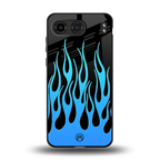 y2k blue flames back phone cover | glass case for oneplus nord 4