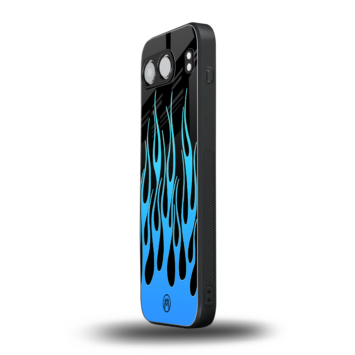 y2k blue flames back phone cover | glass case for oneplus nord 4