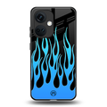 y2k blue flames back phone cover | glass case for oneplus nord ce 3