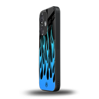 y2k blue flames back phone cover | glass case for oneplus nord ce 3