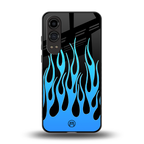 y2k blue flames back phone cover | glass case for oneplus nord ce 4 lite