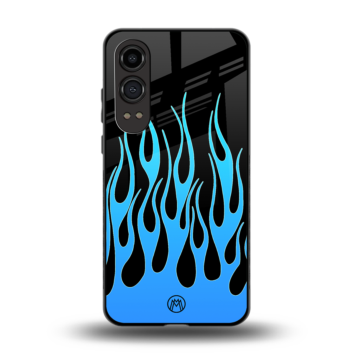 y2k blue flames back phone cover | glass case for oneplus nord ce 4 lite