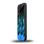 y2k blue flames back phone cover | glass case for oneplus nord ce 4 lite