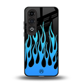 y2k blue flames back phone cover | glass case for oneplus nord ce 4