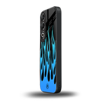 y2k blue flames back phone cover | glass case for oneplus nord ce 4