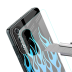 y2k blue flames back phone cover | glass case for oneplus nord ce 4
