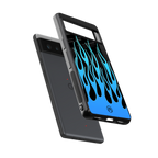 y2k blue flames back phone cover | glass case for Google Pixel 6A