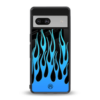y2k blue flames back phone cover | glass case for Google Pixel 7