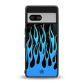 y2k blue flames back phone cover | glass case for Google Pixel 7A