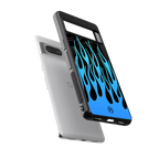y2k blue flames back phone cover | glass case for Google Pixel 7A