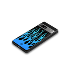 y2k blue flames back phone cover | glass case for Google Pixel 7