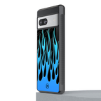 y2k blue flames back phone cover | glass case for Google Pixel 7A