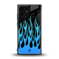 y2k blue flames back phone cover | glass case for samsung galaxy s23 ultra