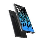 y2k blue flames back phone cover | glass case for samsung galaxy s23 ultra