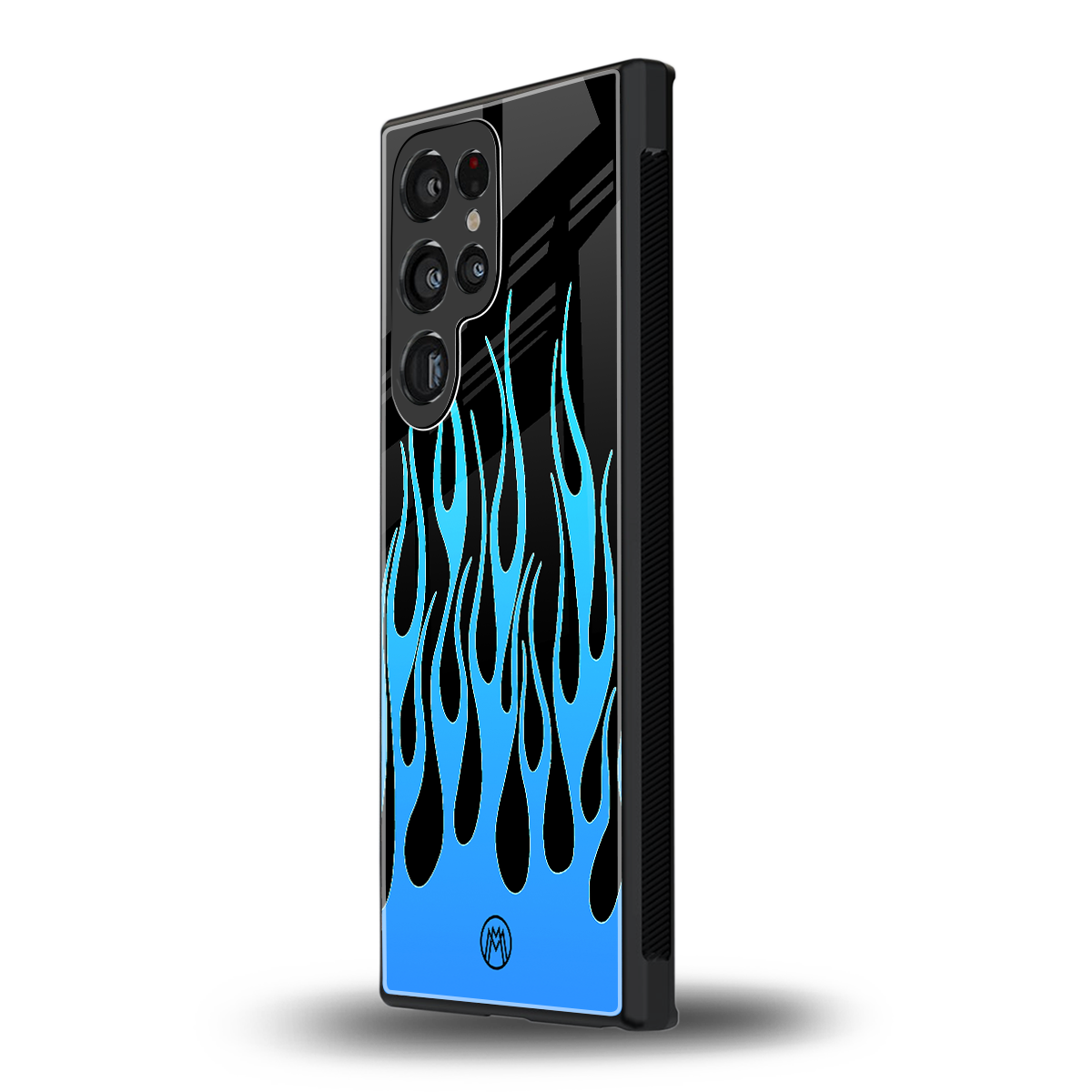 y2k blue flames back phone cover | glass case for samsung galaxy s24 ultra