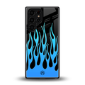 y2k blue flames back phone cover | glass case for samsung galaxy s25 ultra