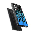y2k blue flames back phone cover | glass case for samsung galaxy s25 ultra