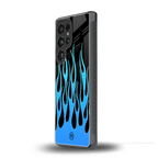 y2k blue flames back phone cover | glass case for samsung galaxy s25 ultra