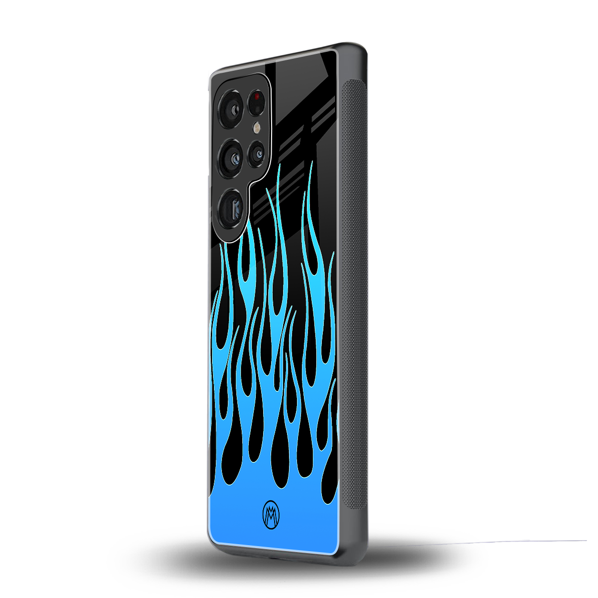 y2k blue flames back phone cover | glass case for samsung galaxy s25 ultra