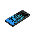 y2k blue flames back phone cover | glass case for samsung galaxy s24
