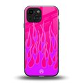 y2k hot pink flames back phone cover | glass case for iphone 13 mini