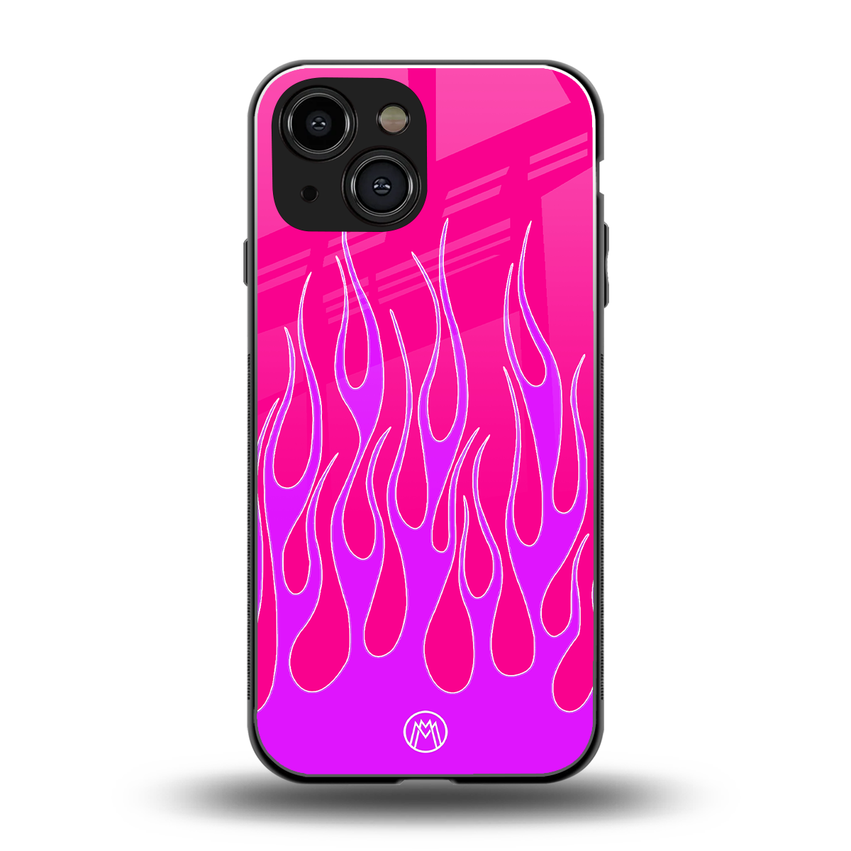 y2k hot pink flames back phone cover | glass case for iphone 13 mini