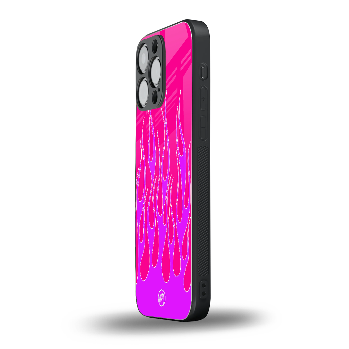 y2k hot pink flames back phone cover | glass case for iphone 13 pro max