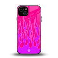 y2k hot pink flames back phone cover | glass case for iphone 13
