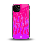 y2k hot pink flames back phone cover | glass case for iphone 13