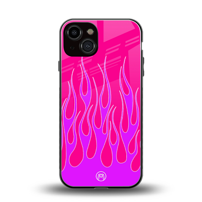 y2k hot pink flames back phone cover | glass case for iphone 13