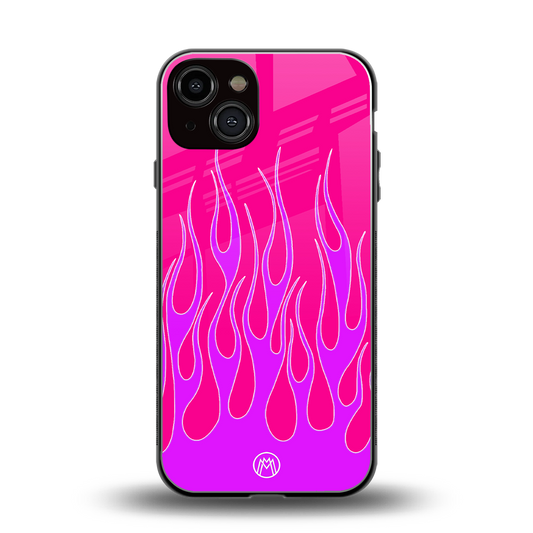 y2k hot pink flames back phone cover | glass case for iphone 13