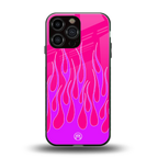 y2k hot pink flames back phone cover | glass case for iphone 15 pro max