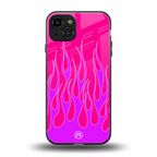 y2k hot pink flames back phone cover | glass case for iphone 14