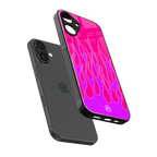 y2k hot pink flames back phone cover | glass case for iphone 16 plus