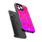 y2k hot pink flames back phone cover | glass case for iphone 16 pro