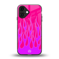 y2k hot pink flames back phone cover | glass case for iphone 16