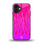 y2k hot pink flames back phone cover | glass case for iphone 16
