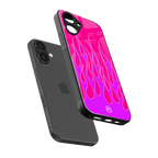 y2k hot pink flames back phone cover | glass case for iphone 16