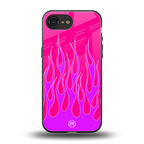 y2k hot pink flames back phone cover | glass case for iphone 16e