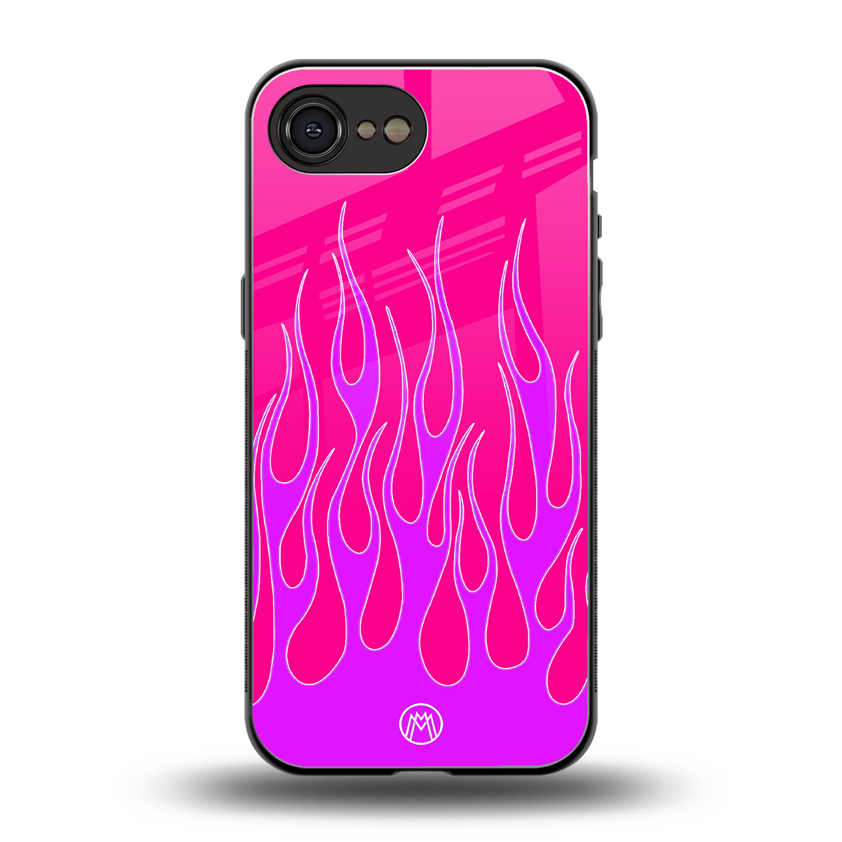 y2k hot pink flames back phone cover | glass case for iphone 16e