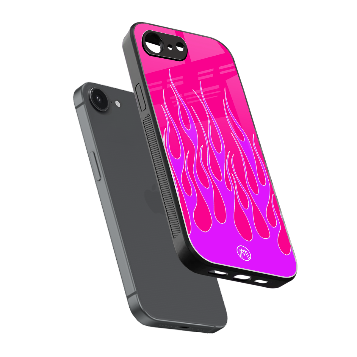 y2k hot pink flames back phone cover | glass case for iphone 16e